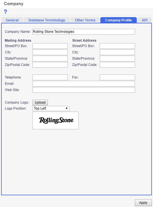 Upload your logo to Dovico