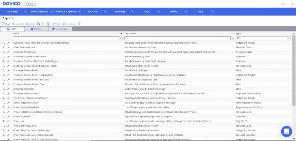 old manage reports